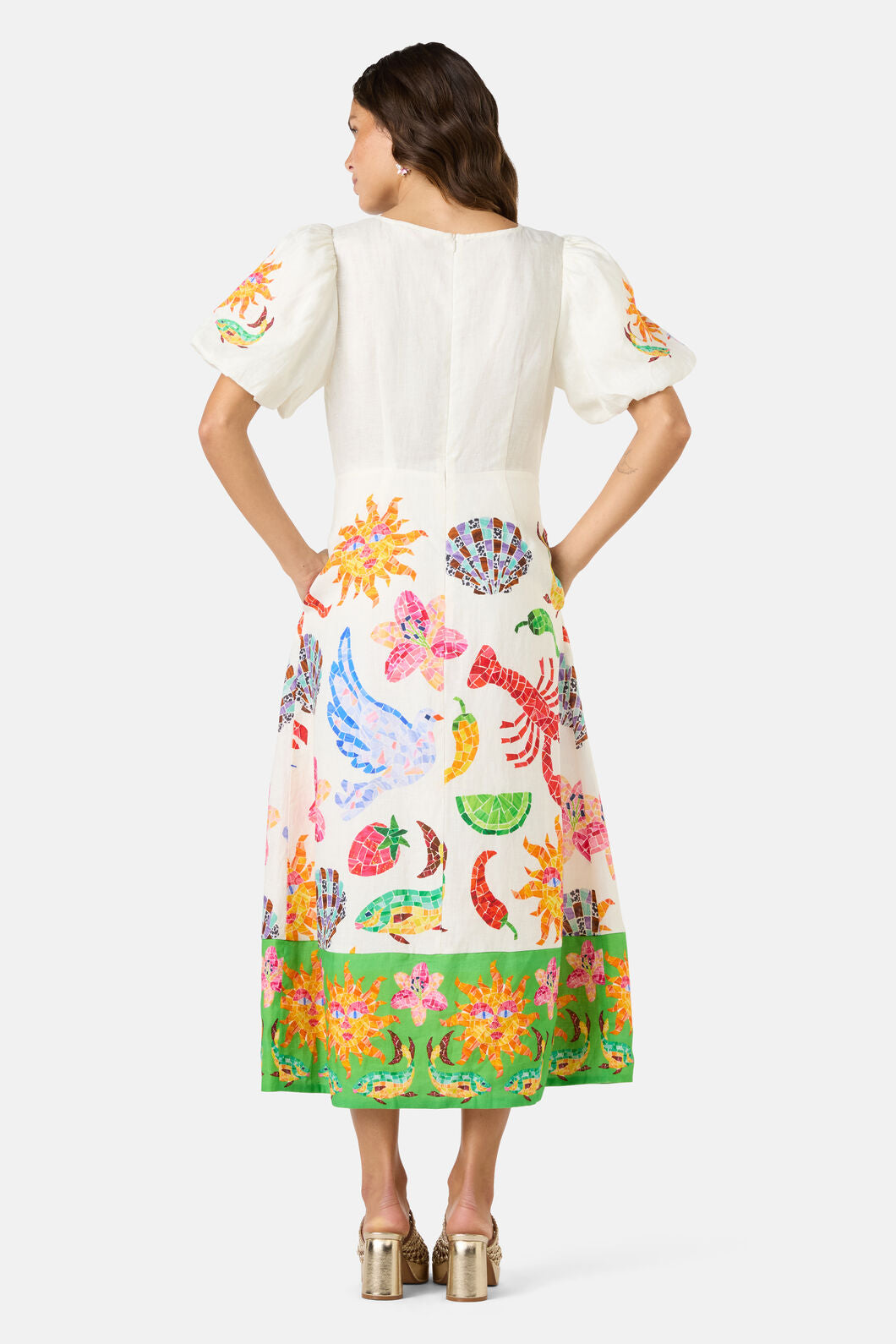 Gorman - Mosaic Mile Linen Long Dress - print