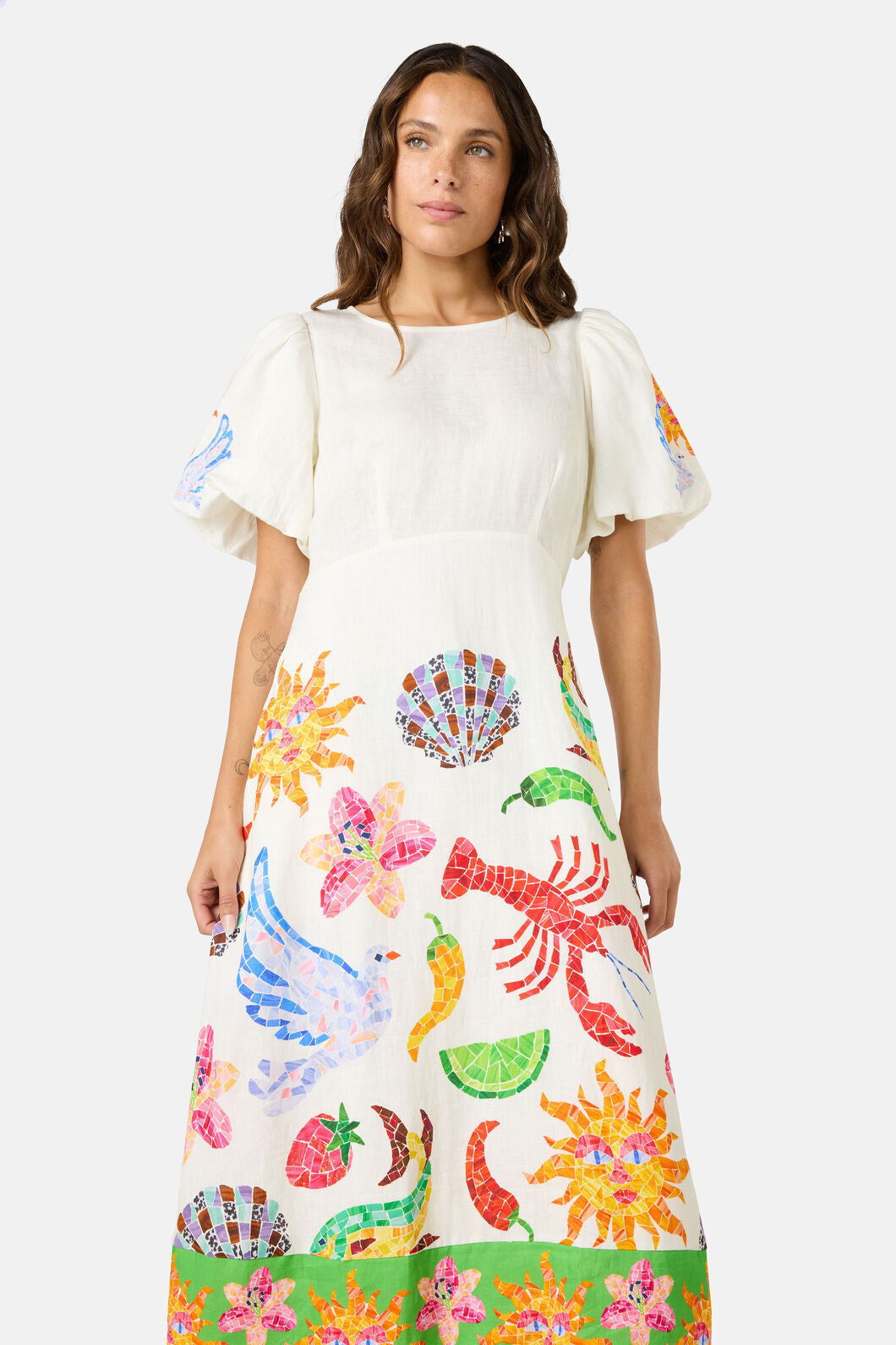Gorman - Mosaic Mile Linen Long Dress - print
