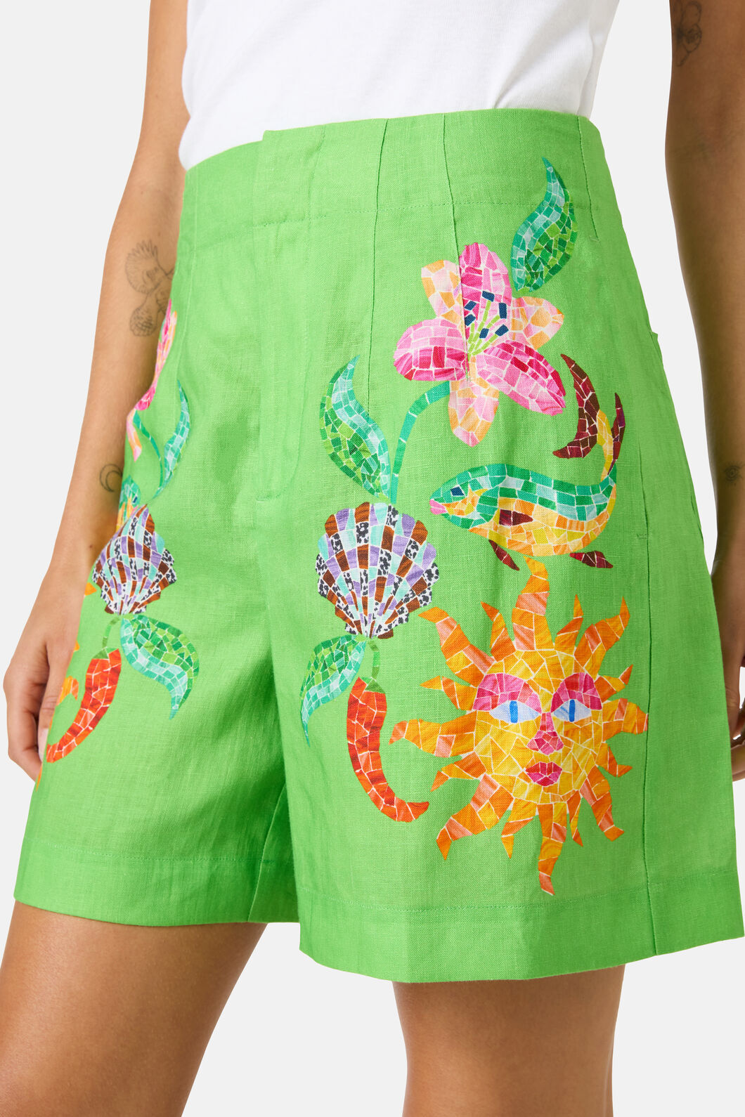 Gorman - Mosaic Mile Linen Short - print