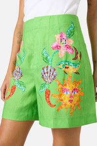 Gorman - Mosaic Mile Linen Short - print
