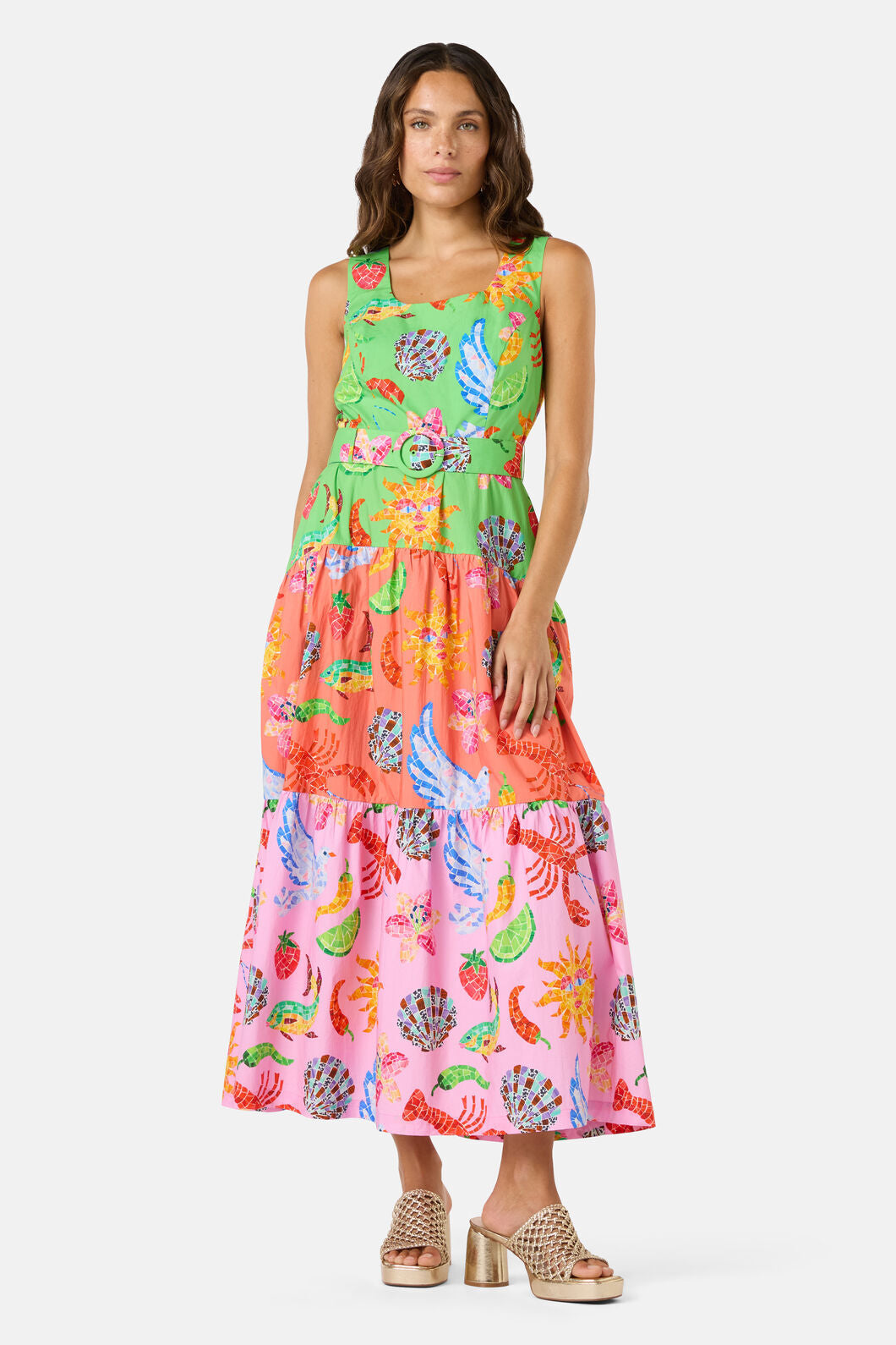 Gorman - Mosaic Mile Spliced Midi Dress - print