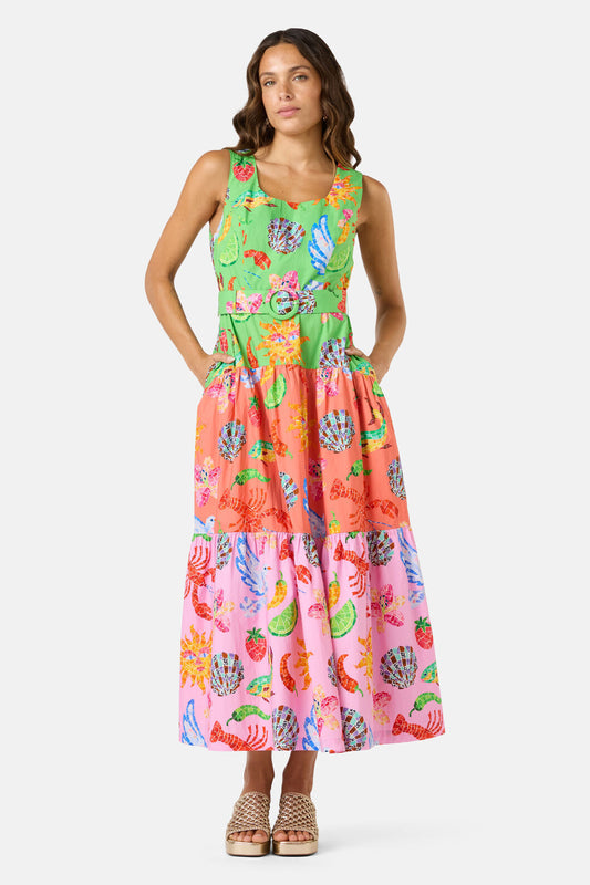 Gorman - Mosaic Mile Spliced Midi Dress - print
