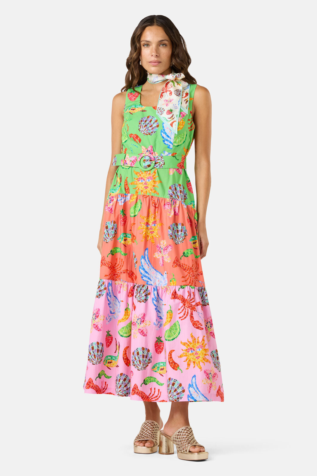 Gorman - Mosaic Mile Spliced Midi Dress - print