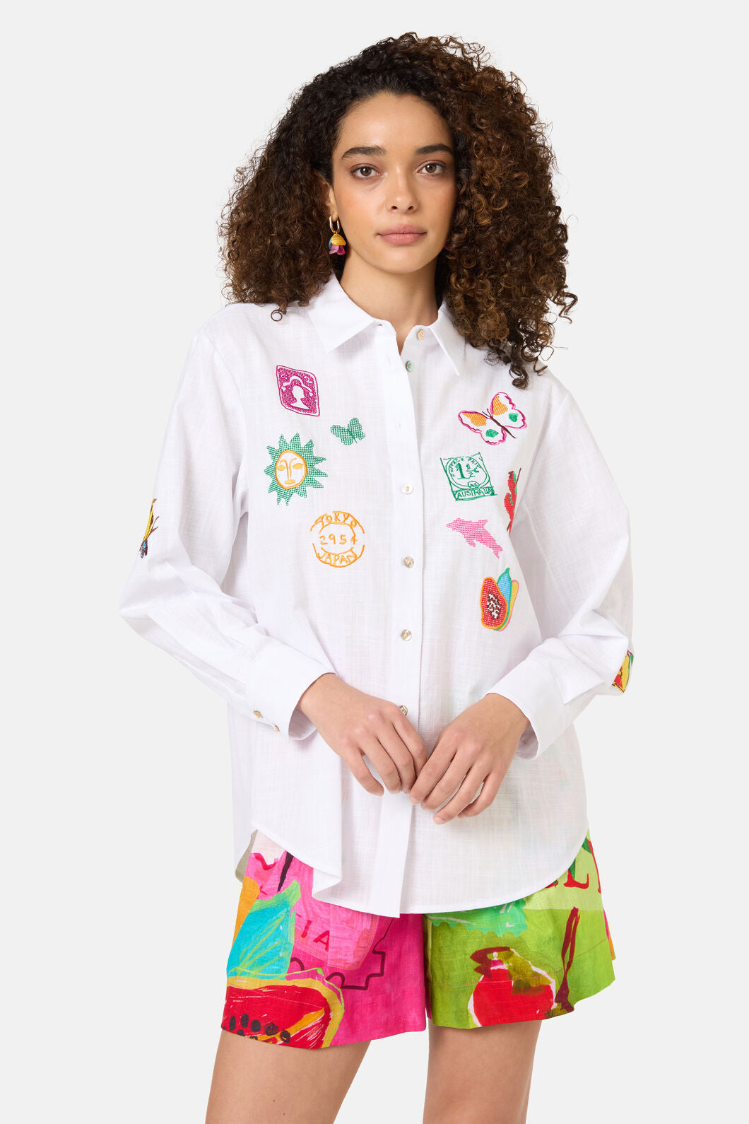 Gorman - Pen Pals Embroidered Shirt - white