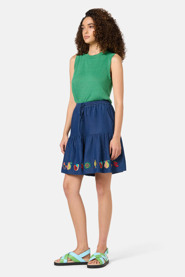 Gorman - Postcards Chambray Skort - chambray