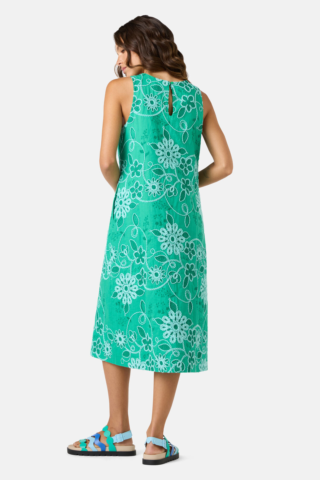 Gorman - Flower Fizz Embroidered Dress - green