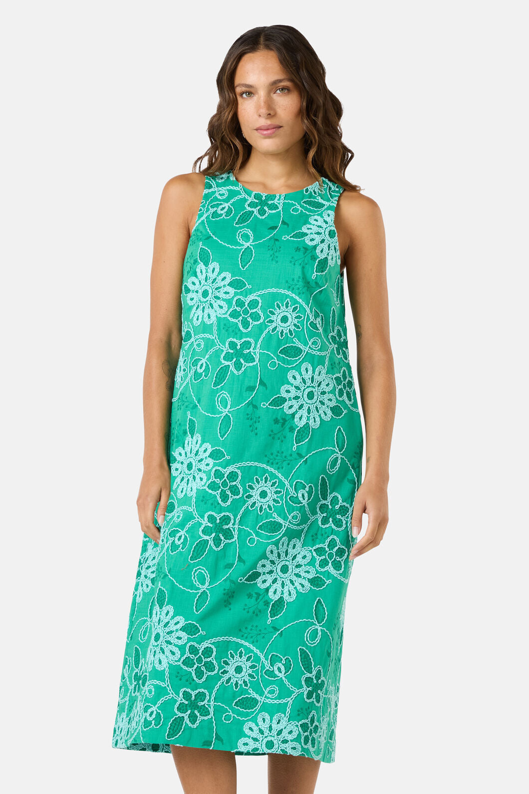 Gorman - Flower Fizz Embroidered Dress - green