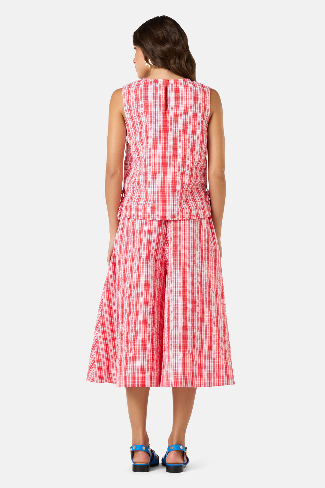 Gorman - Highland Check Ruched Tank - red