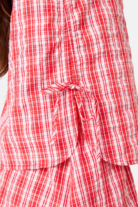 Gorman - Highland Check Ruched Tank - red