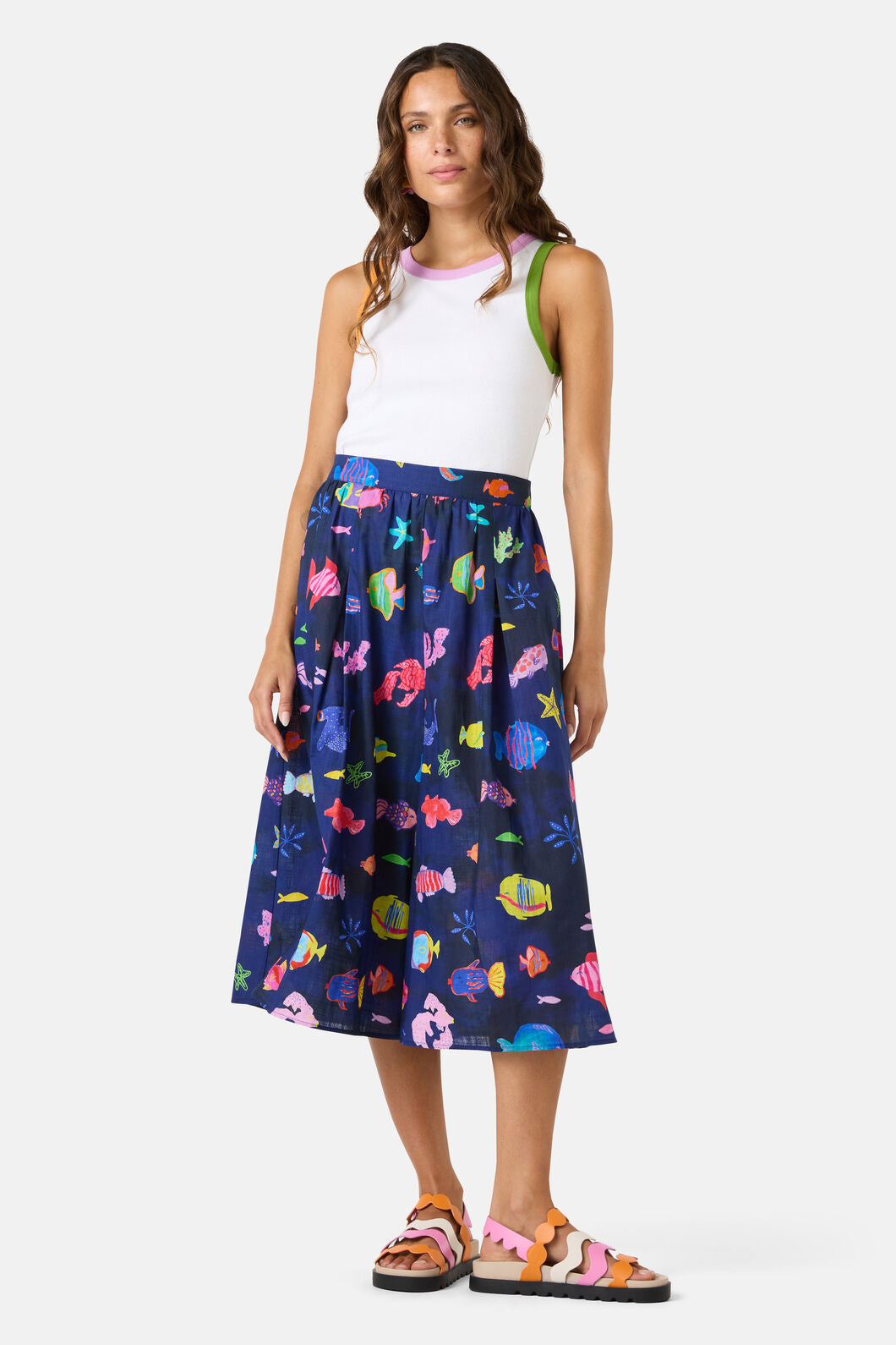 Gorman - Fish Ahoy Wide Leg Skort - print