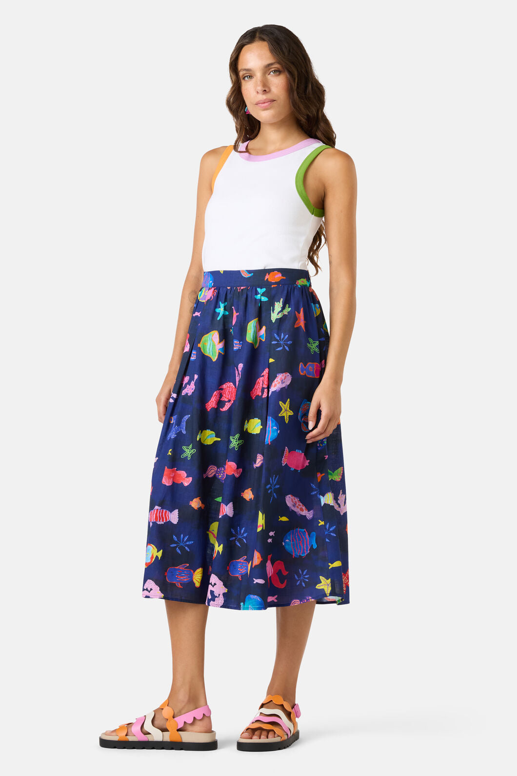 Gorman - Fish Ahoy Wide Leg Skort - print