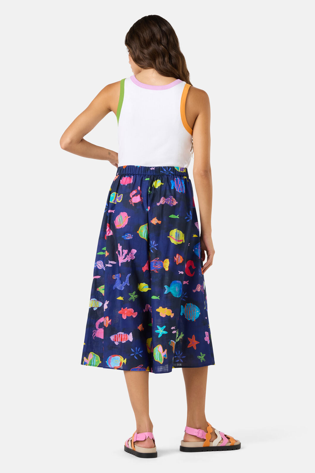 Gorman - Fish Ahoy Wide Leg Skort - print