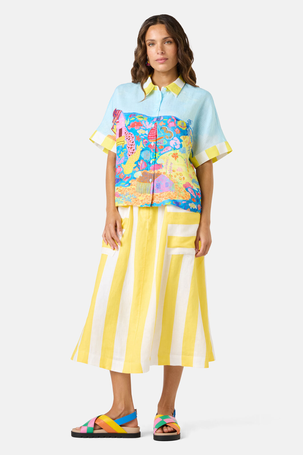 Gorman - Fish Ahoy Print Linen Shirt - print