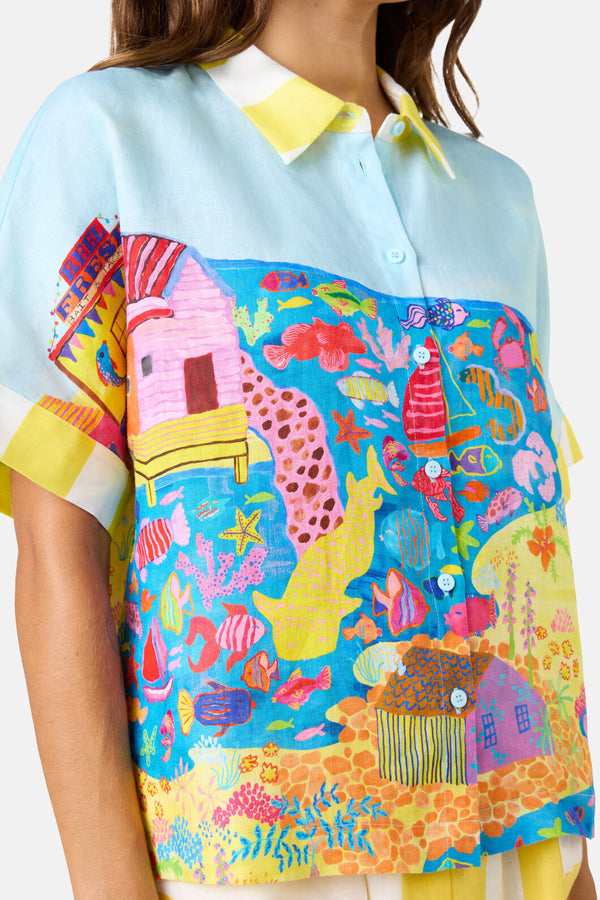 Gorman - Fish Ahoy Print Linen Shirt - print