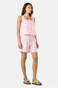 Gorman - Amara Stripe Linen Tank - pink