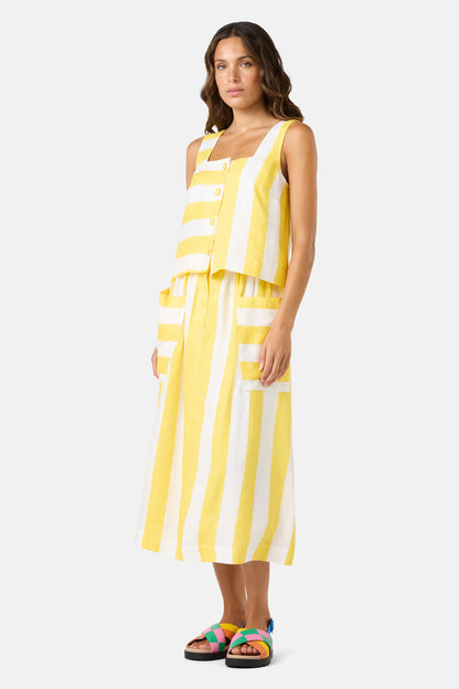 Gorman - Amara Stripe Linen Tank - yellow