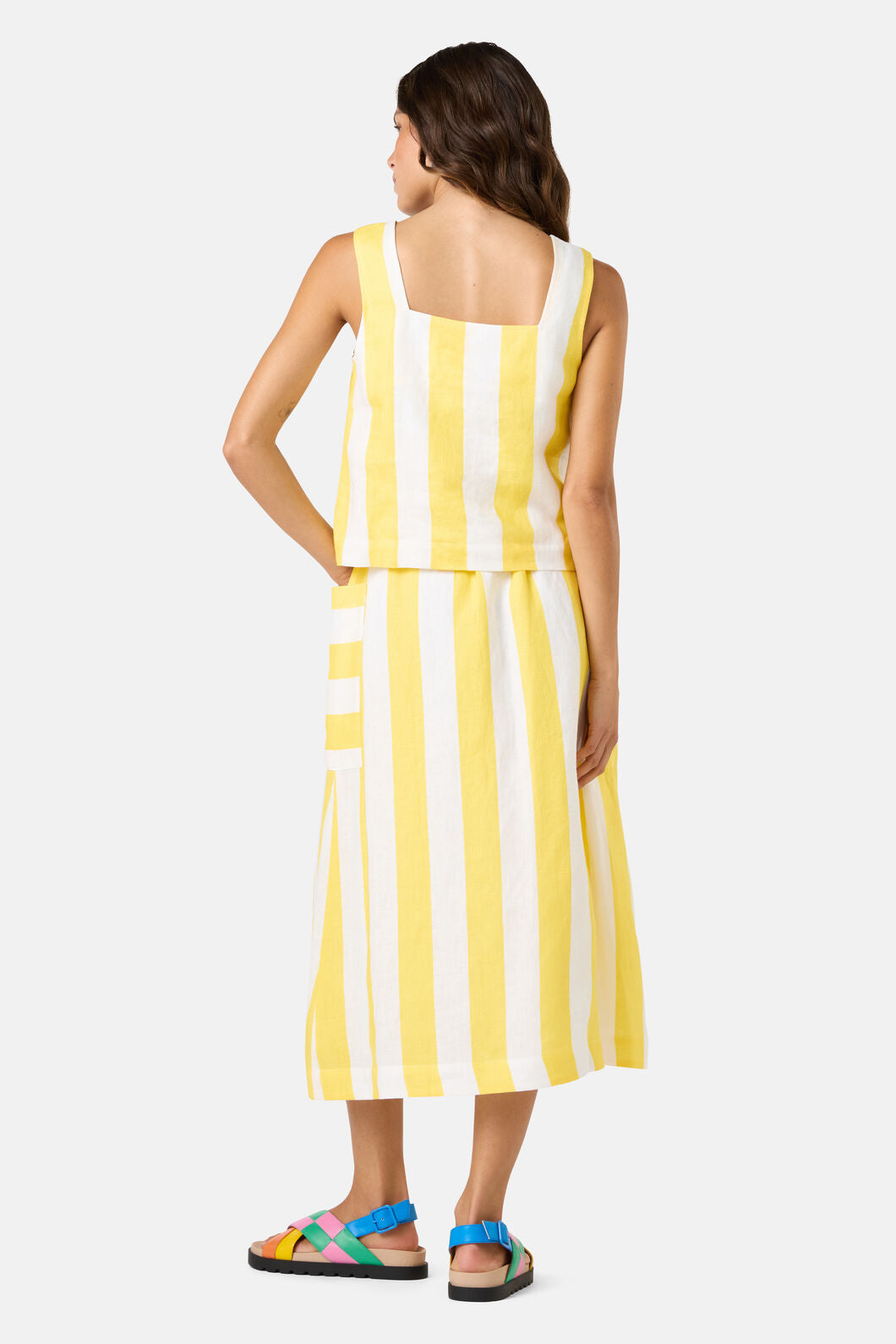 Gorman - Amara Stripe Linen Tank - yellow