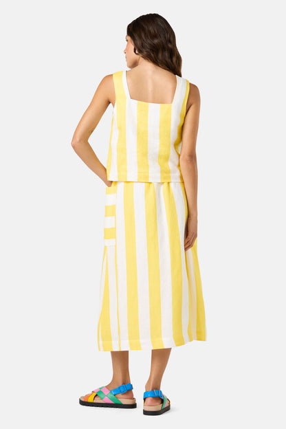 Gorman - Amara Stripe Linen Tank - yellow