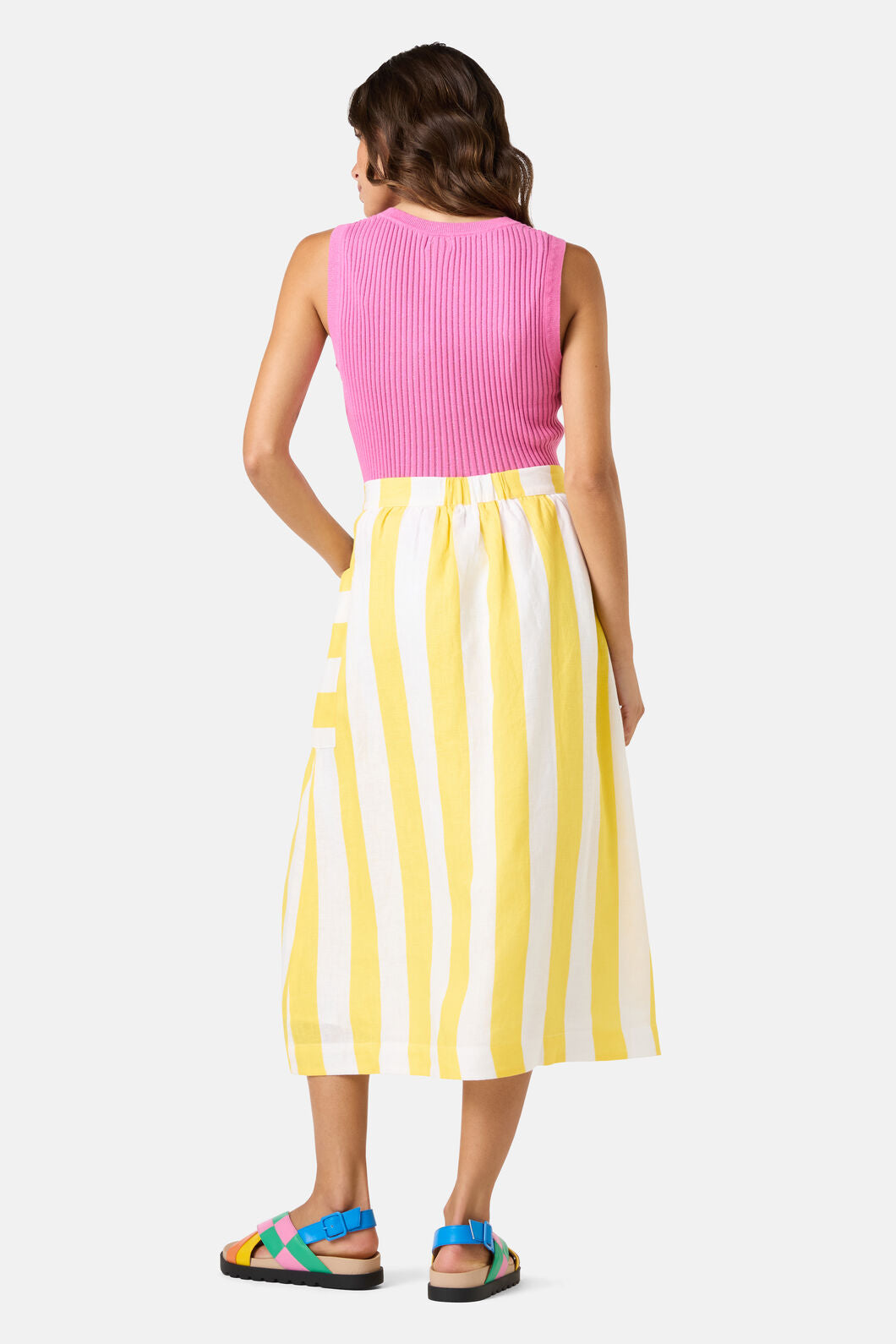 Gorman - Amara Stripe Linen Skirt - yellow