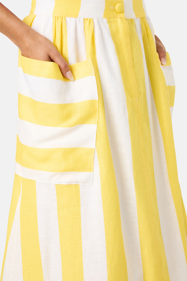 Gorman - Amara Stripe Linen Skirt - yellow
