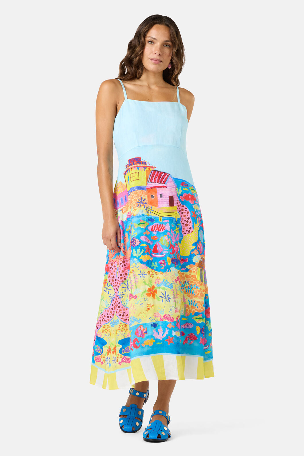 Gorman - Fish Ahoy Print Linen Dress - print