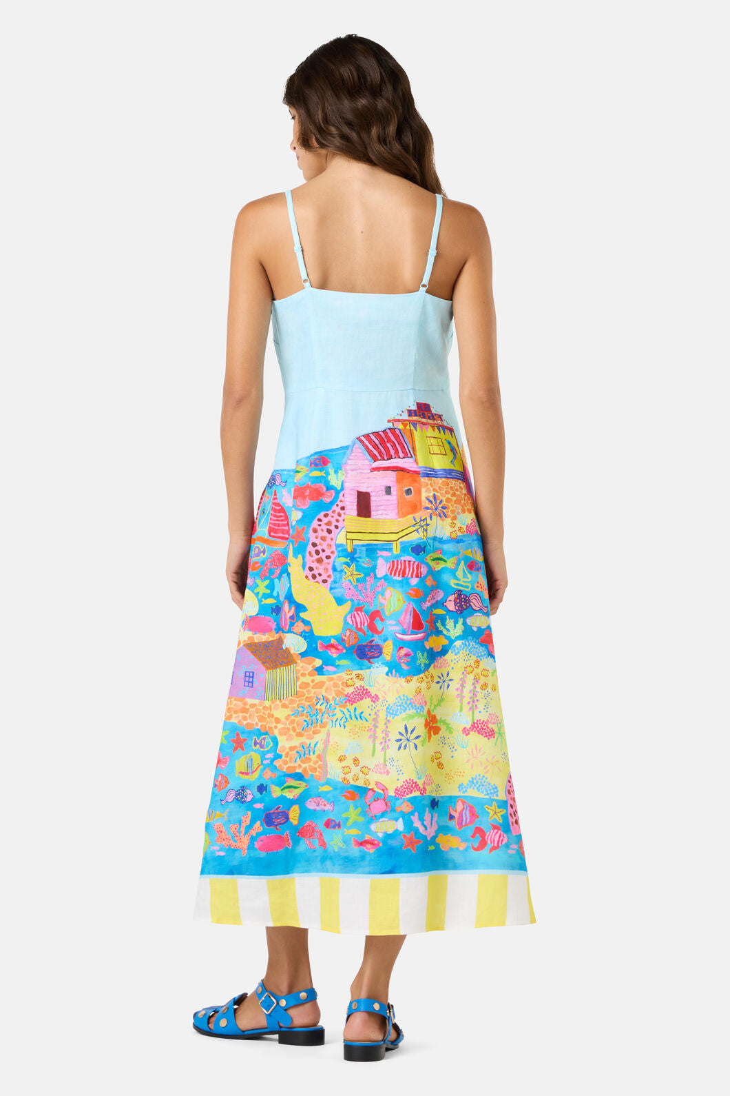 Gorman - Fish Ahoy Print Linen Dress - print