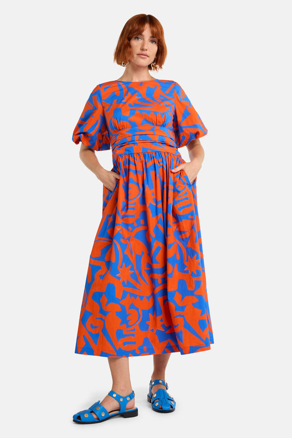 Gorman - Firecracker Print Cotton Midi Dress - print