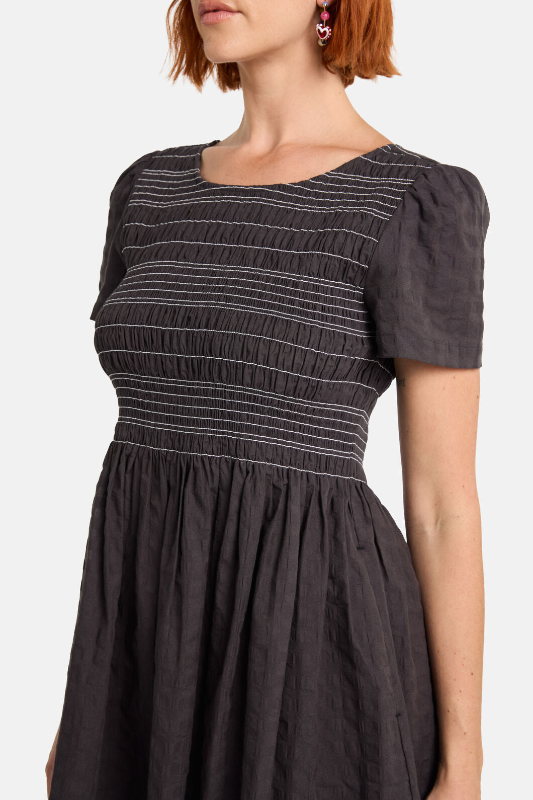 Gorman - Ready Check Shirring Dress - black