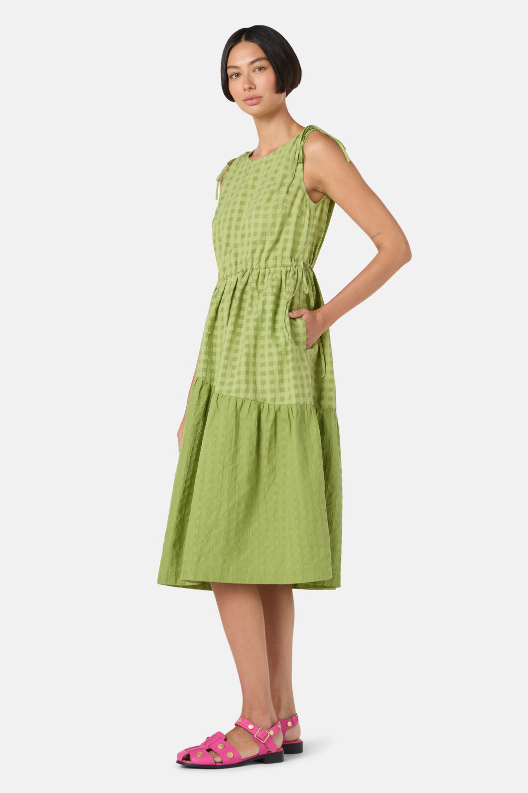 Gorman - Ready Check Tiered Dress - green