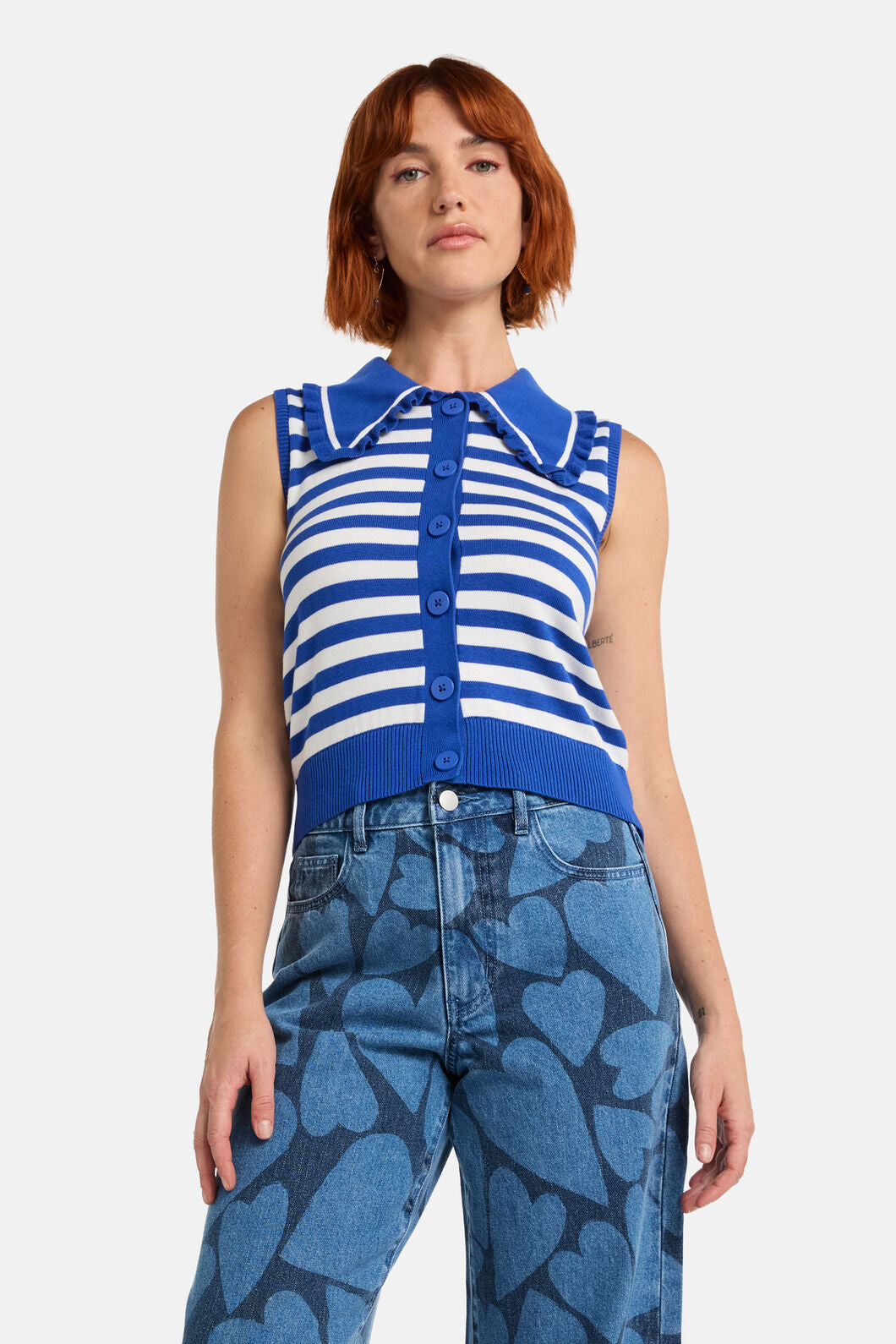 Gorman - Sailor Collar Knit Top - blue