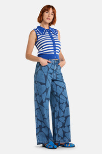 Gorman - Sailor Collar Knit Top - blue