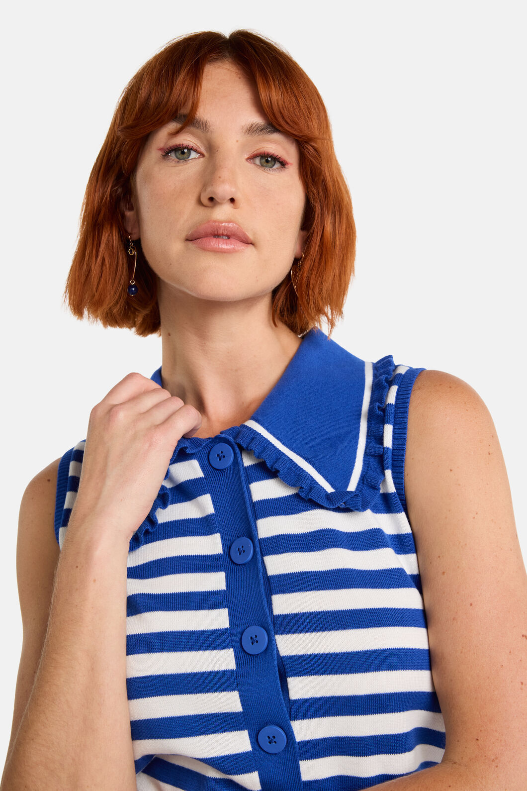 Gorman - Sailor Collar Knit Top - blue