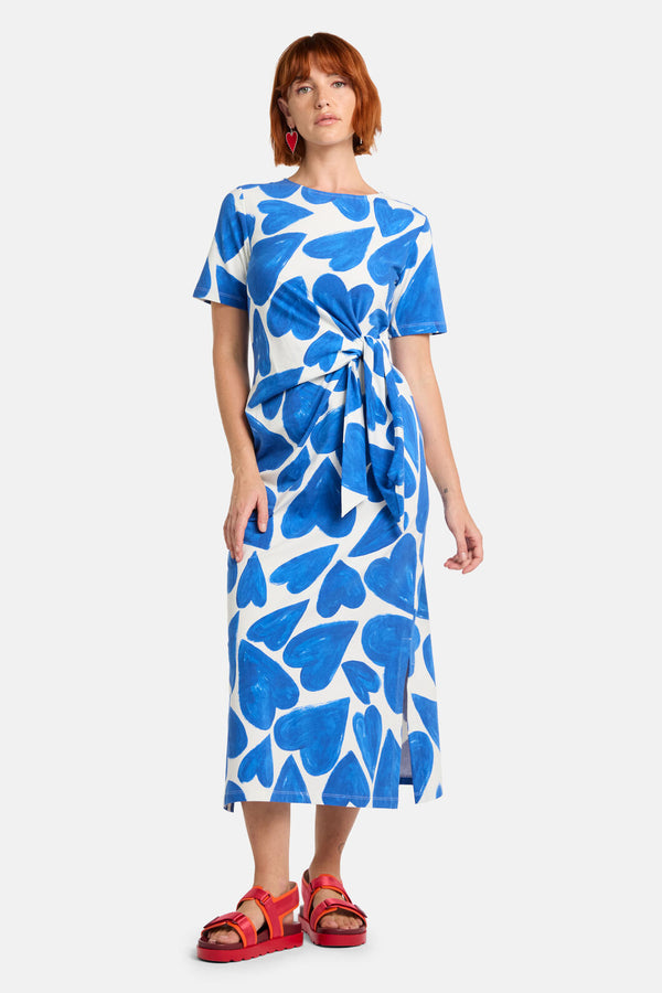 Gorman - Heartbeat Print Tee Dress - blue