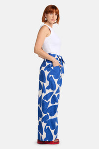 Gorman - Heartbeat Print Wide Pant - blue