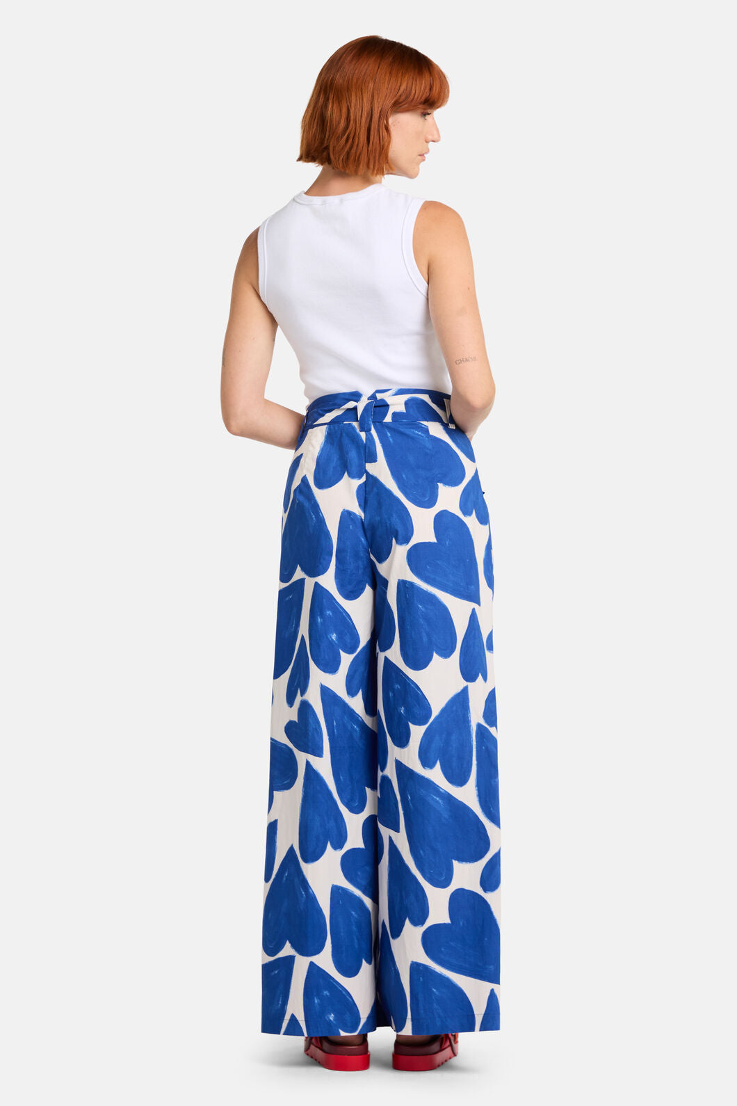 Gorman - Heartbeat Print Wide Pant - blue
