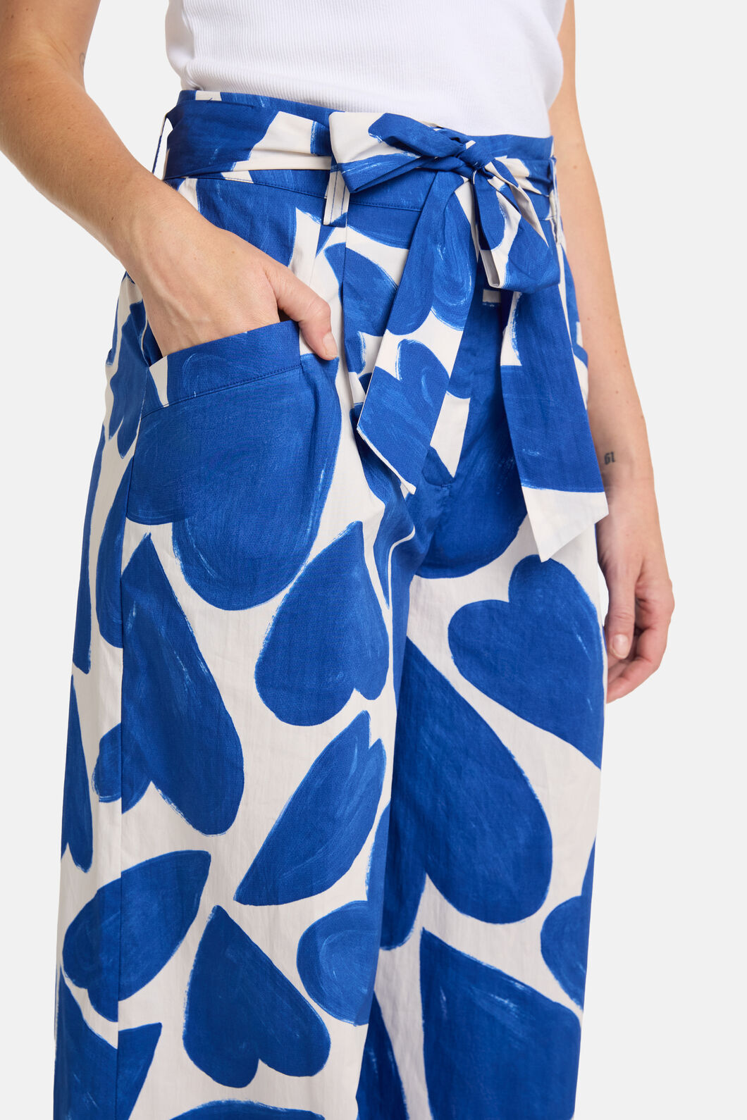 Gorman - Heartbeat Print Wide Pant - blue