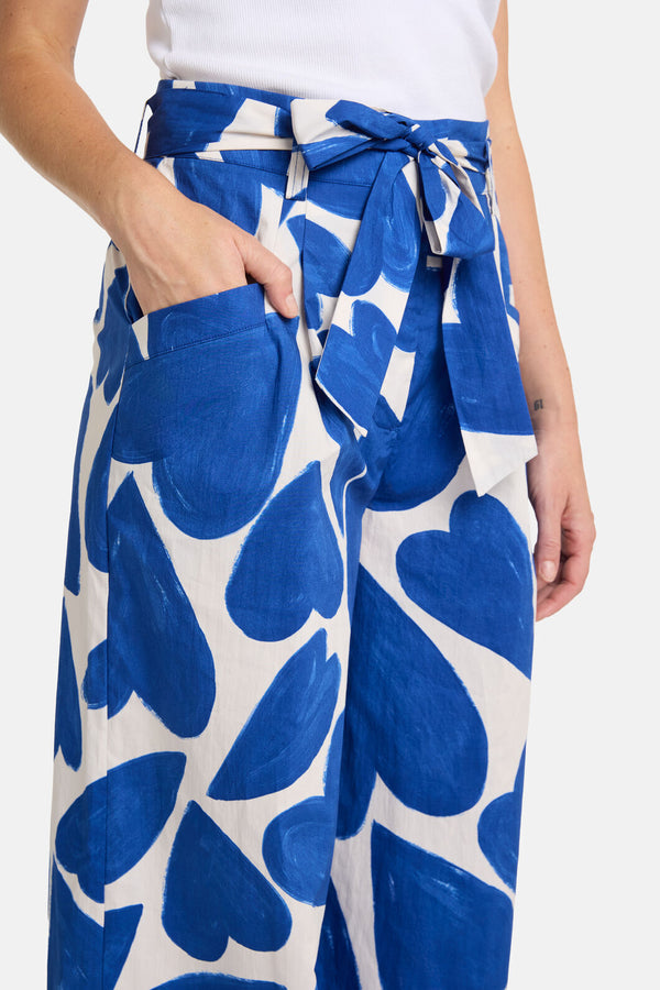Gorman - Heartbeat Print Wide Pant - blue