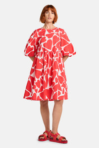 Gorman - Heartbeat Print Smock Dress - red