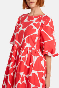 Gorman - Heartbeat Print Smock Dress - red