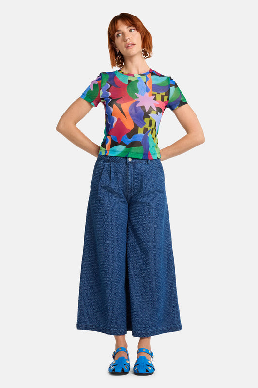 Gorman - Tangled Tropic Mesh Top - print