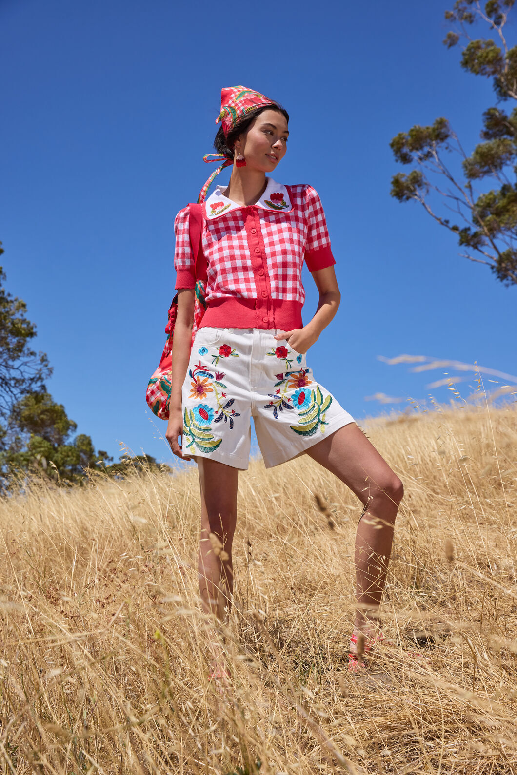 Gorman - Gingham Scallop Cardigan - check