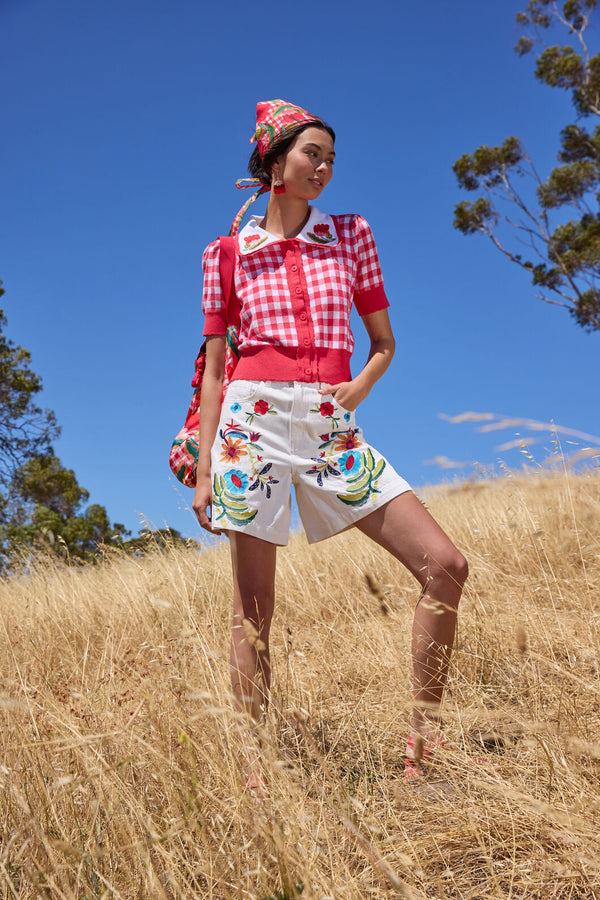 Gorman - Gingham Scallop Cardigan - check