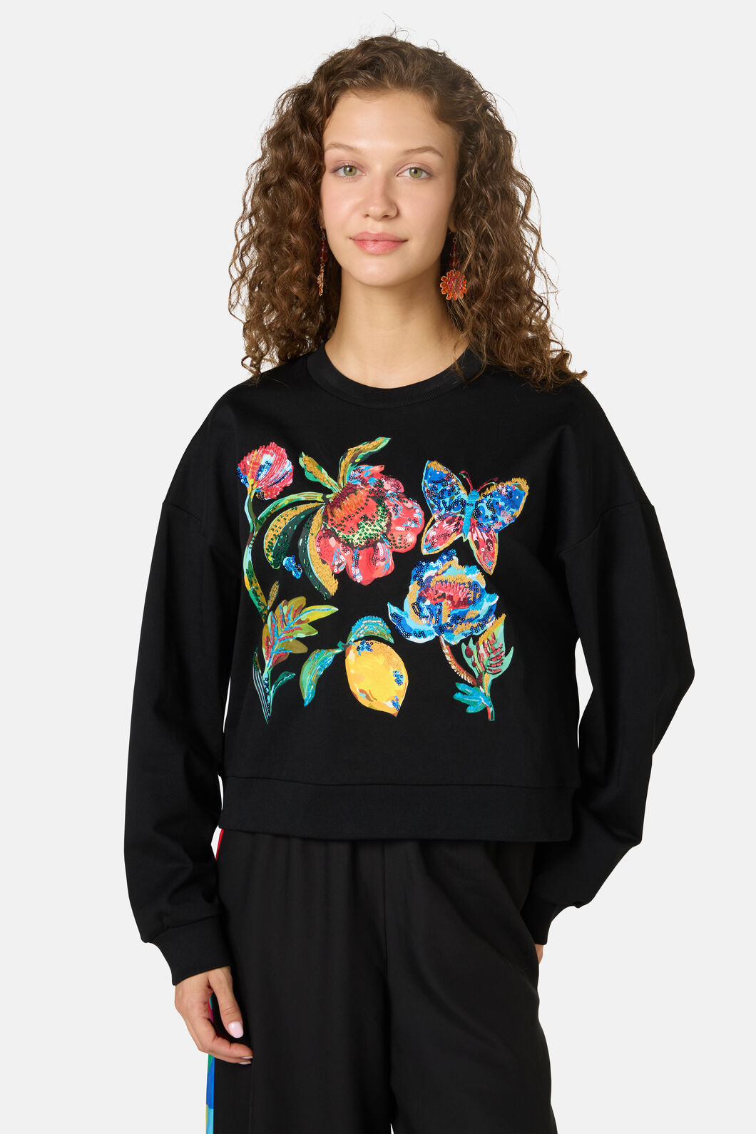 Gorman - Floral Symphony Emb Sweater - black