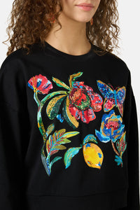 Gorman - Floral Symphony Emb Sweater - black