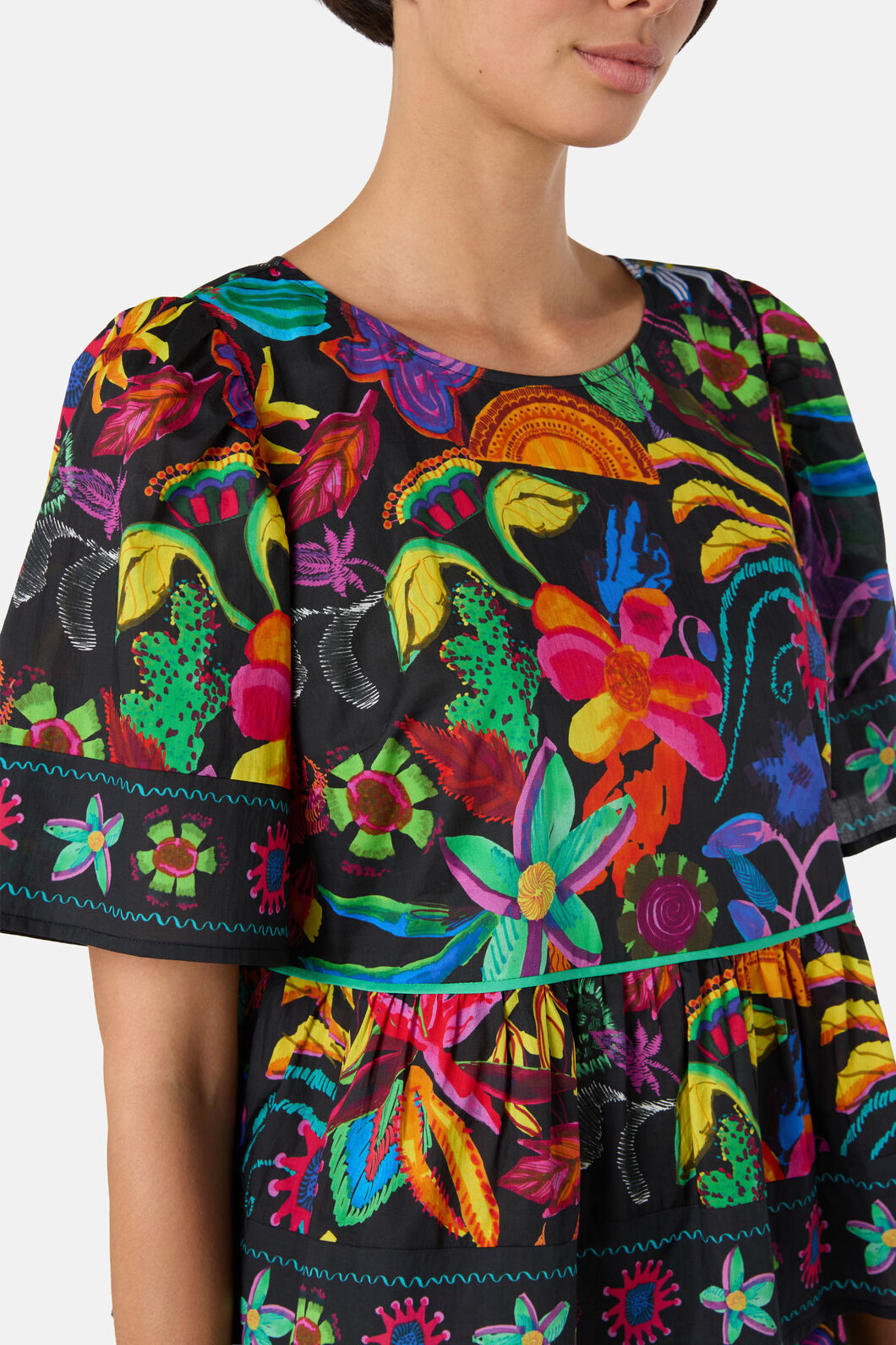 Gorman - Papaya Palm Ruffle Top - print