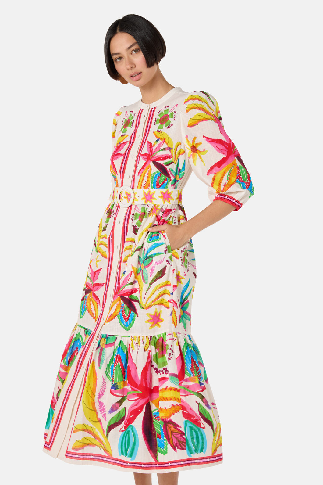 Gorman - Papaya Palm Long Shirt Dress - print