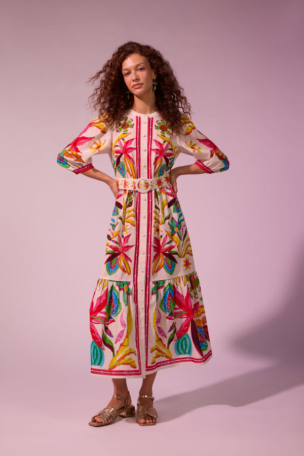 Gorman - Papaya Palm Long Shirt Dress - print