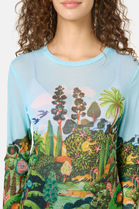 Gorman - Royal Garden Mesh Top - print