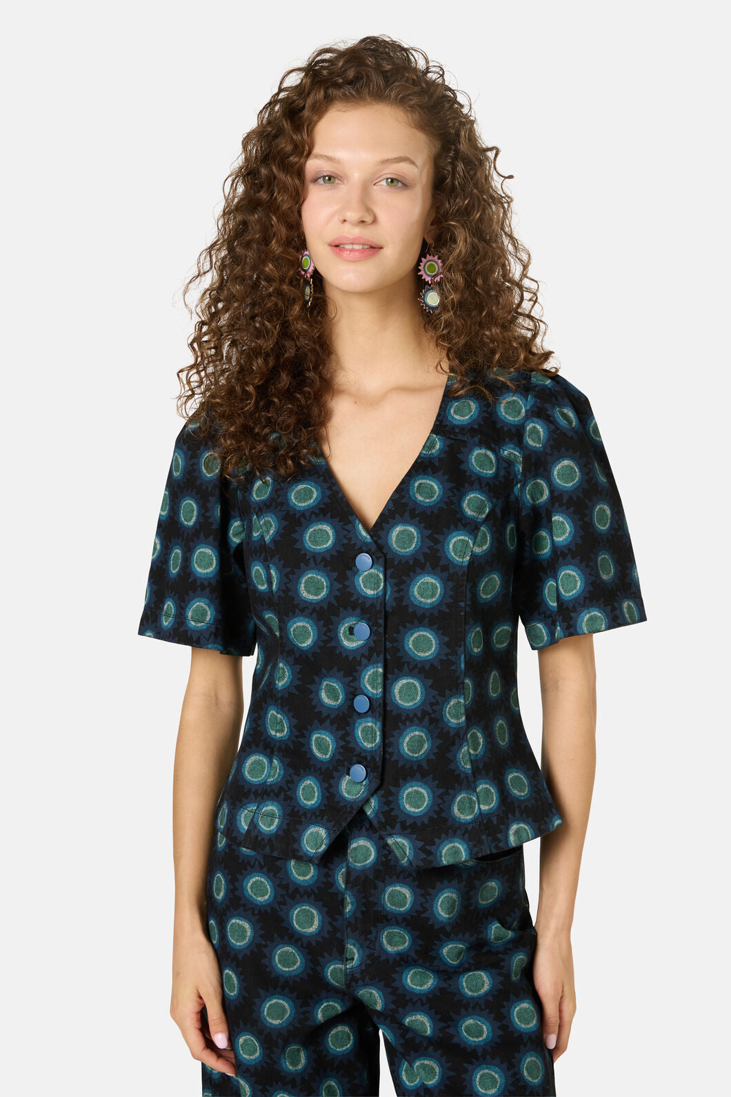 Gorman - Royal Spot Denim Top - print