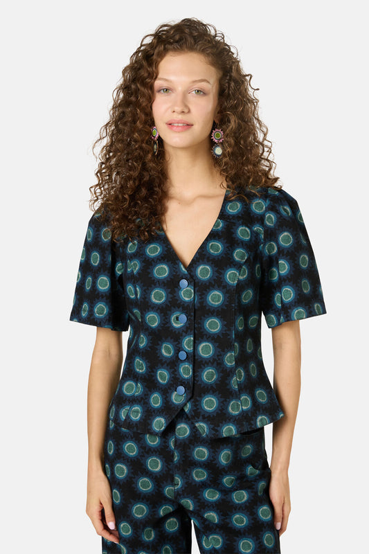 Gorman - Royal Spot Denim Top - print